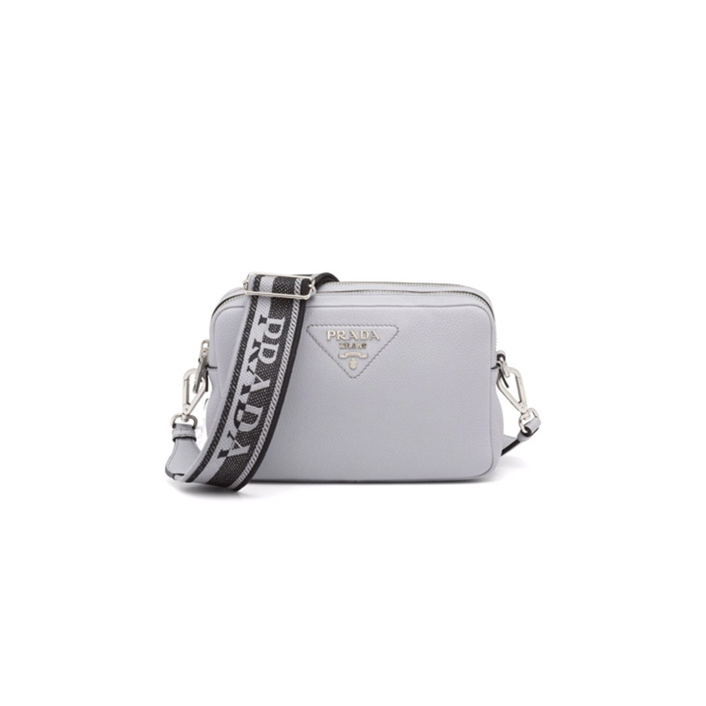 PRADA FLOU LOGO-PLAQUE SHOULDER BAG IN BLUE 1BH082 (22*14*8cm)